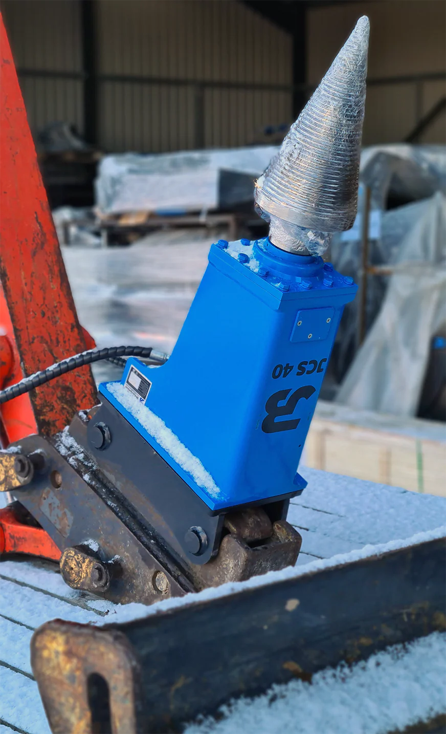 JCS 40 Hydraulic Cone Timber Splitter to fit Excavators, Telehandlers & More (65mm Round Shaft) - Image 2